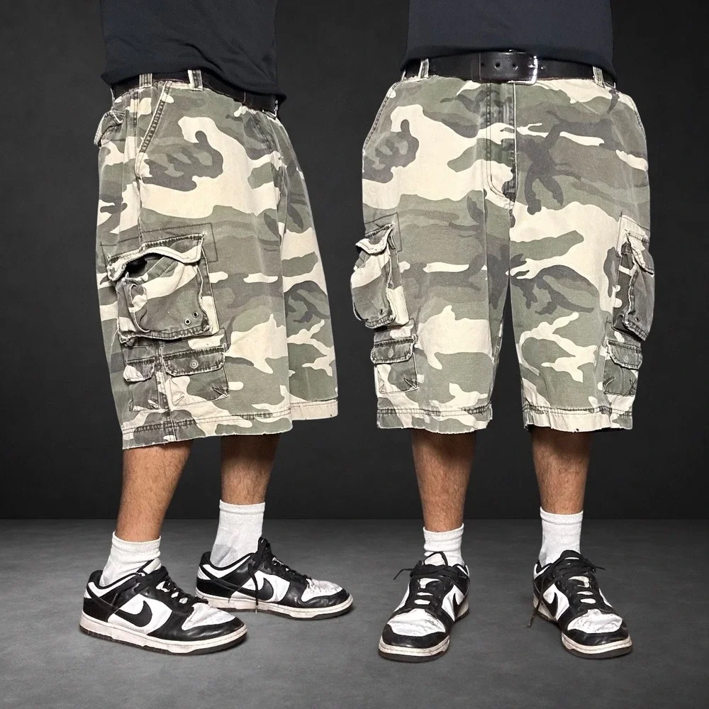 Parish Nation Camo Cargo Shorts Baggy Skater Y2K Vintage Mens Size 40